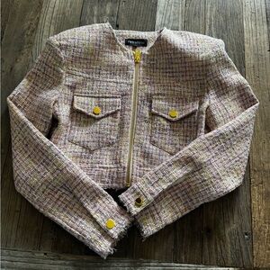 RETROFETE TWEED CROPPED JACKET. SIZE XS. NEW WITHOUT TAG. 🩷
